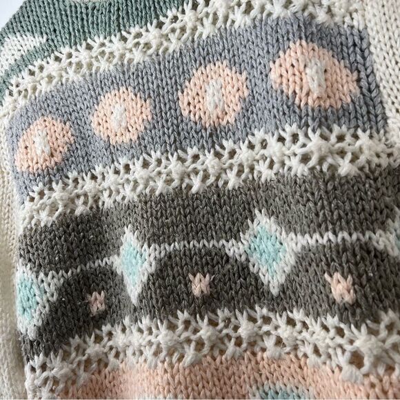 #51 Vintage Jamie Scott hand knitted oversized grandma sweater size medium - Picture 3 of 11